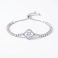 Sparkling Four Leaf Clover Bracelet with Zircon Stones